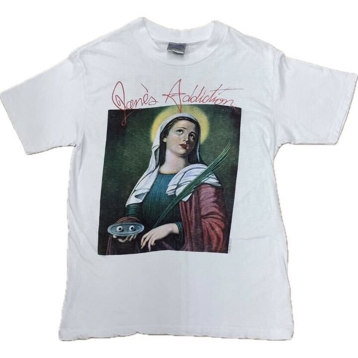 90s USA製 JANE'S ADDICTION Ritual De Habitual BROCKUM LARGE ヴィンテージ バンド Tシャツ LARGE ホワイト メンズ ファッション _201023