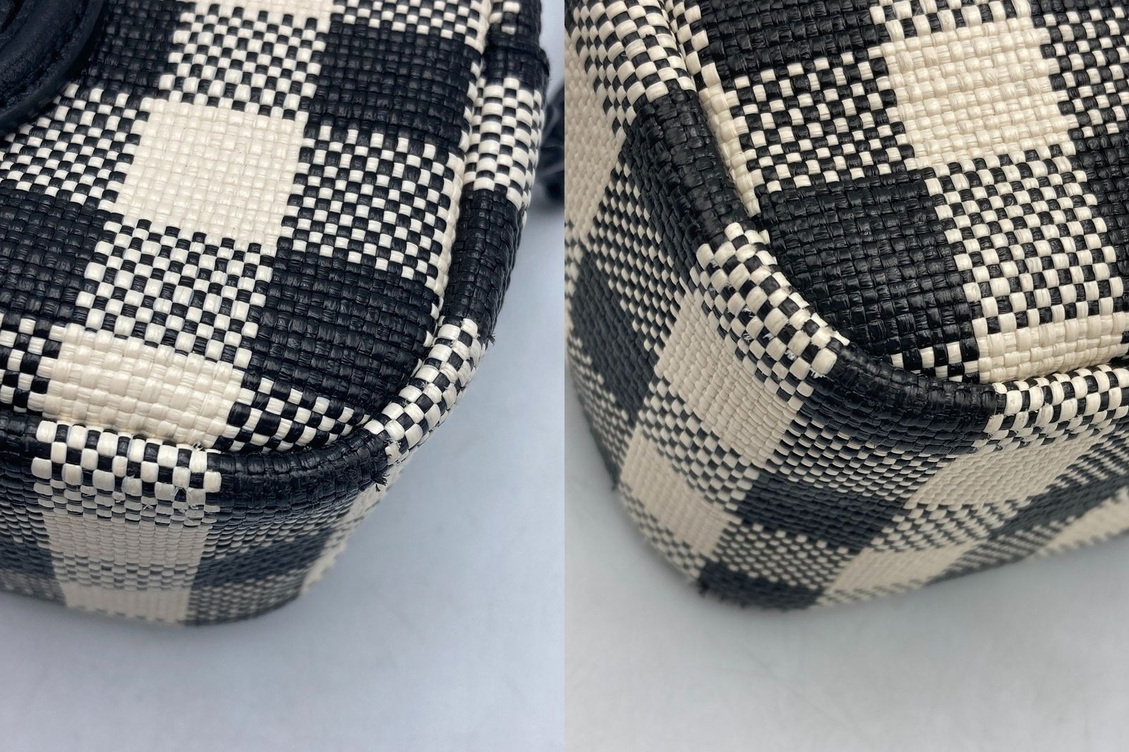 TORY BURCH トリーバーチ ペリー ボンベ ギンガム ミニバッグ 中古 D4