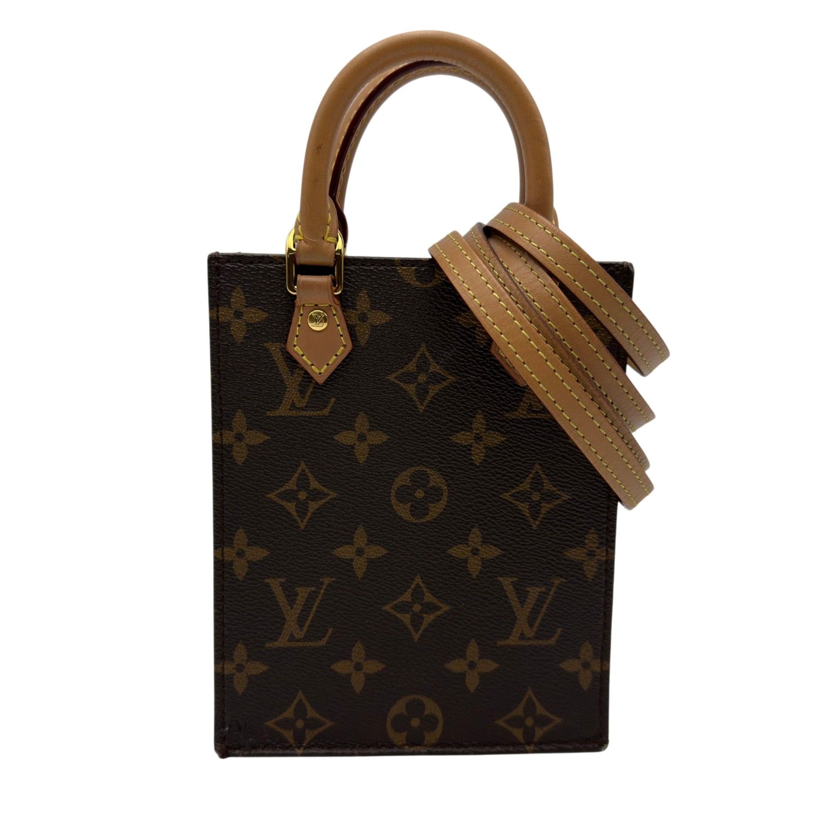 ルイ・ヴィトン LOUIS VUITTON プティット・サックプラ M69442 ブラウン モノグラム/レザー レディース ショルダーバッグ