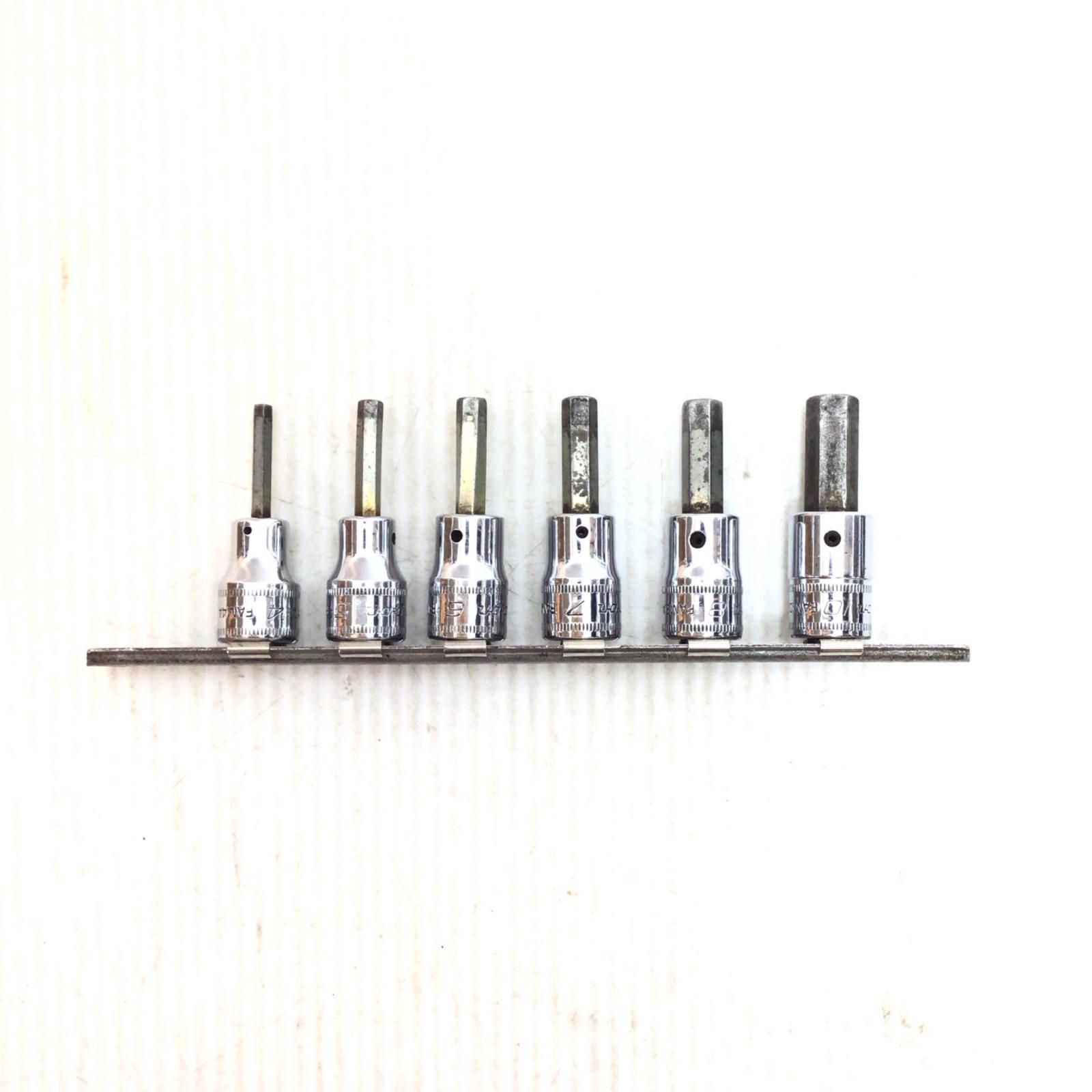 Snap-on スナップオン ソケット6本セット 程度C 4-10 軸グラつき有・6mm先端ネジ曲がり有・5mm斜めになっている FAM