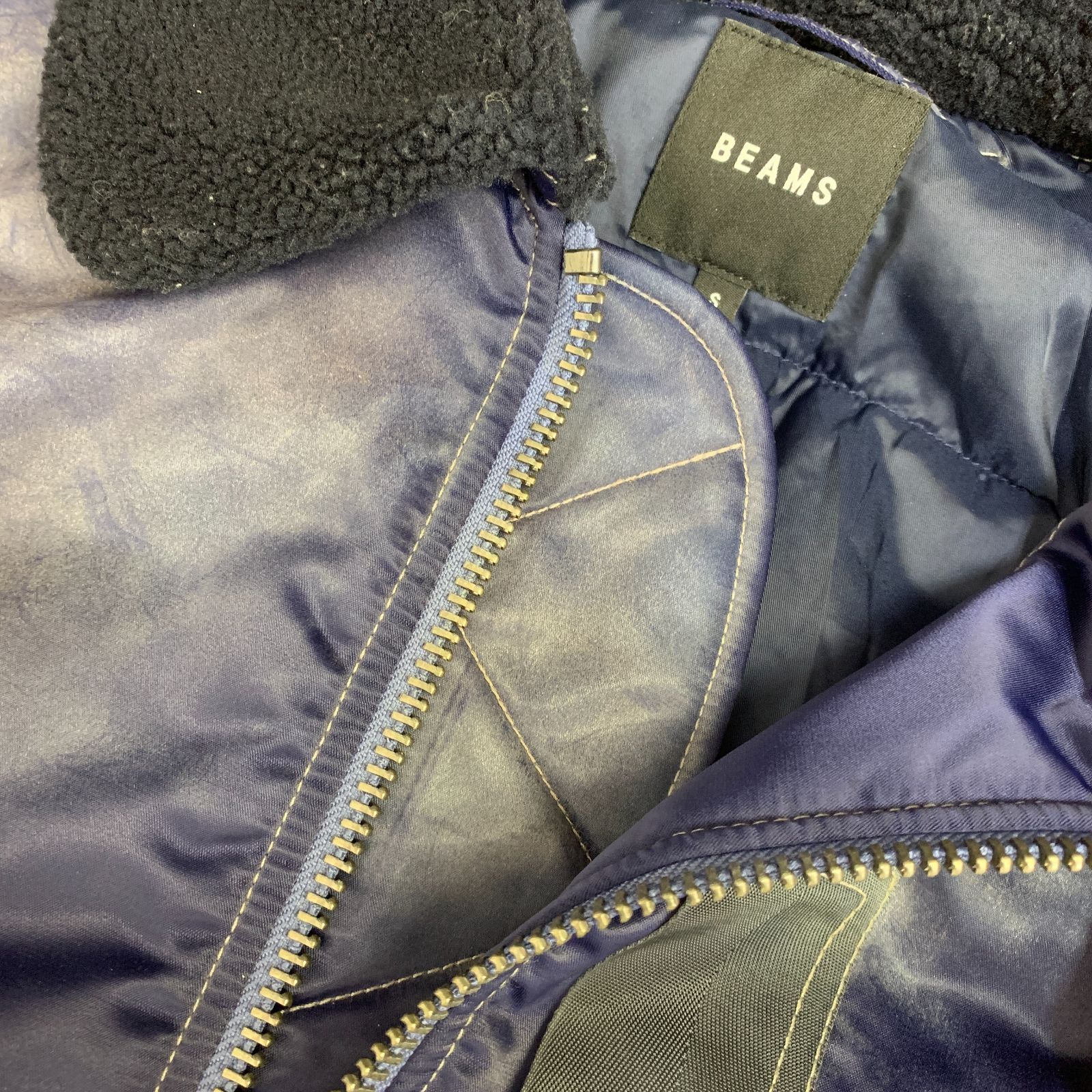 定価4.6万 BEAMS ワイドショート B-15 フライトジャケット ネイビー S