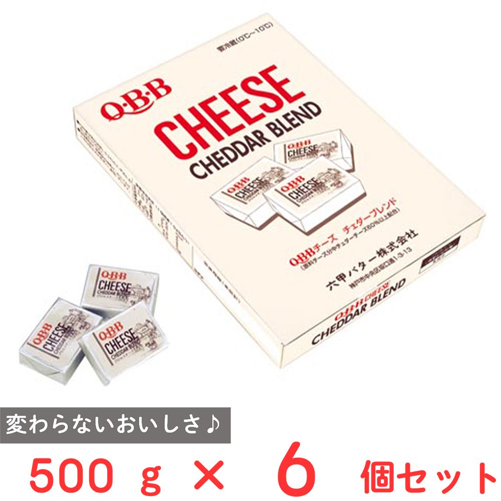 [冷蔵] 六甲バター チェダーブレンドチーズ10(50個) 500g×6個
