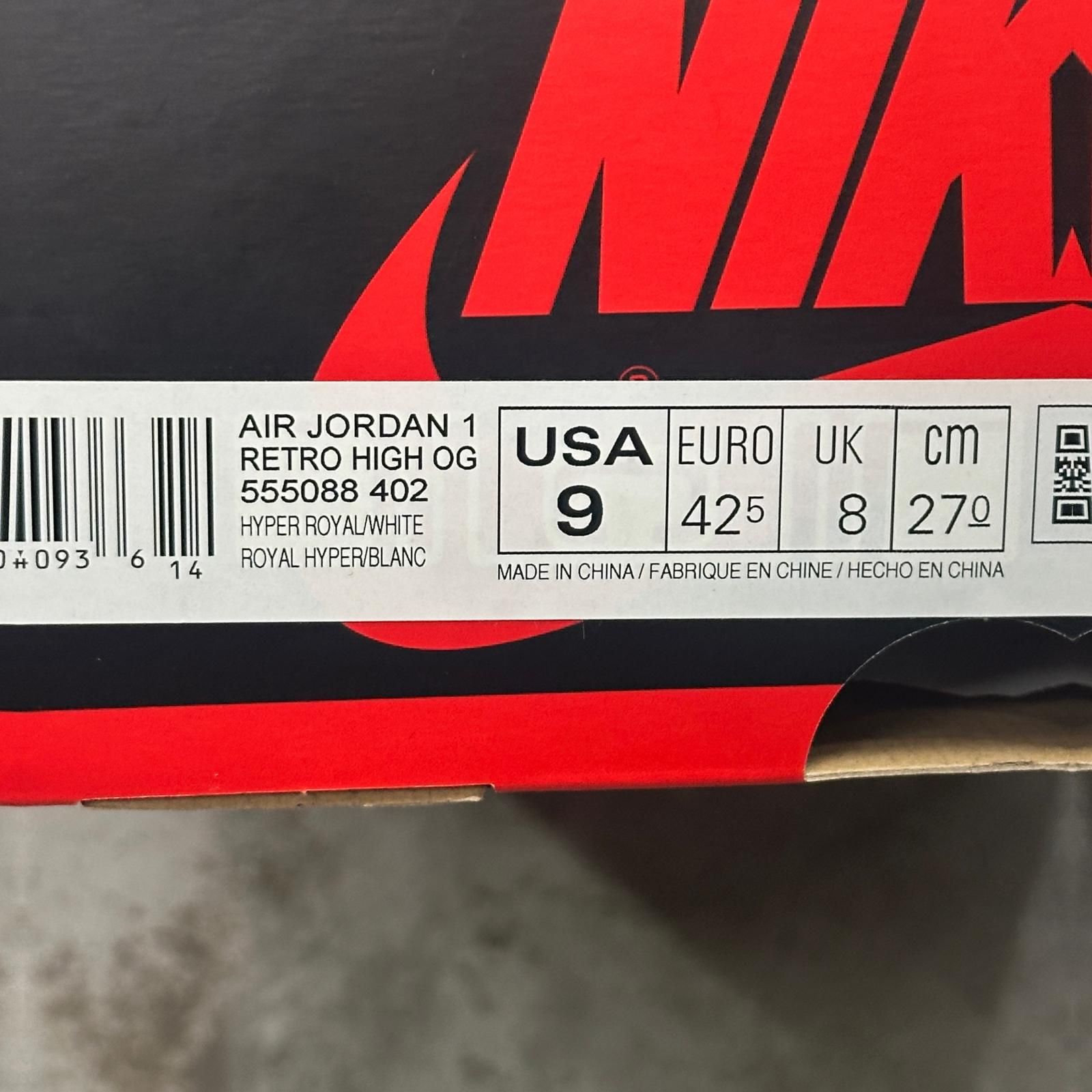 NIKE Air Jordan 1 High OG ジョーダン1 ハイパーロイヤル スニーカー ナイキ 555088-402 サックスブルー 27 27cm (15657M) NIKE Air Jordan 1 High OG ジョーダン1 ハイパーロイヤル スニーカー ナイキ 555088-402 サックスブルー 27 27cm (15657M)