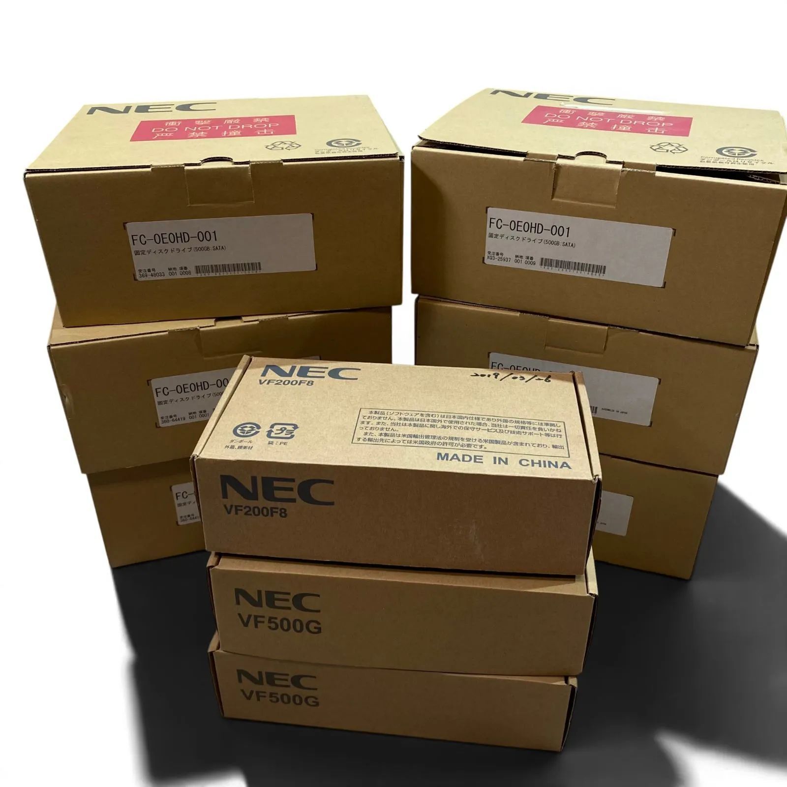 NEC製 9点セット VDSLモデム VF500G VF200F7 ハードドライブ ディスク FC-OEOHD-001 500GB KT140-G-KG