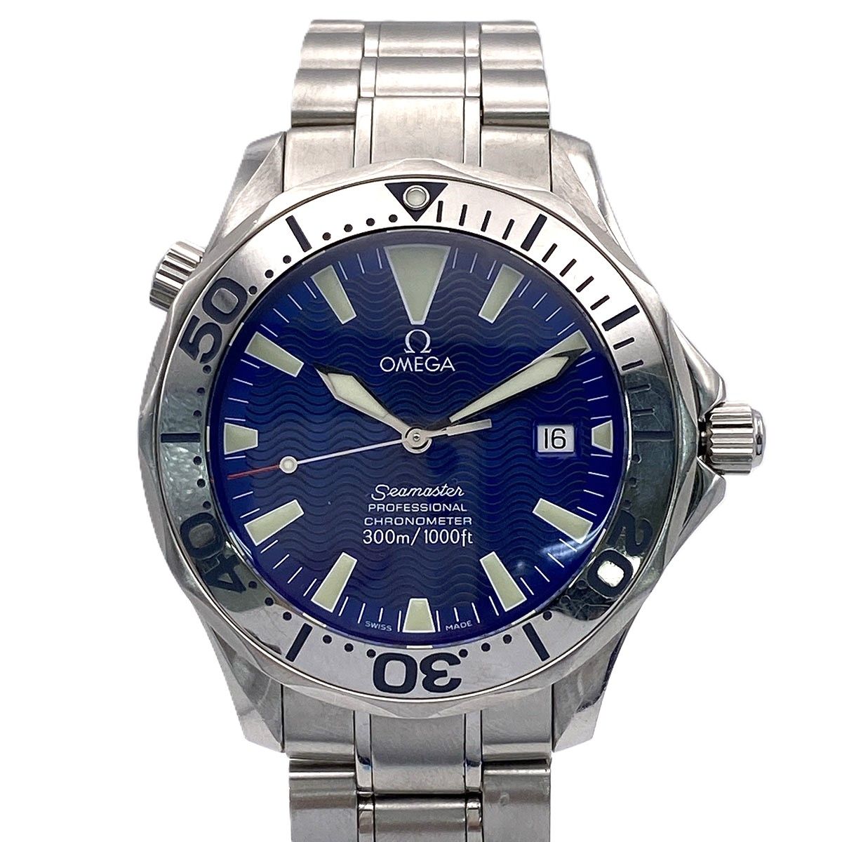 OMEGA オメガ シーマスター プロダイバーズ 300 腕時計 2255.80 メンズ ステンレススチール シルバー ブルー 中古