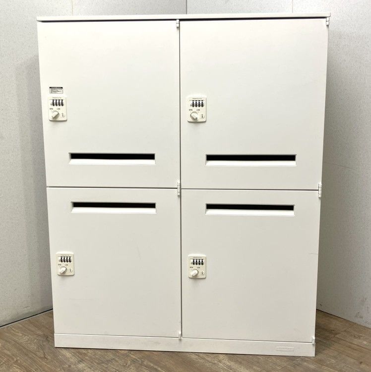 【中古品】オカムラ レクトラインシリーズ 天板付4人用パーソナルロッカー ホワイト 27,750円
