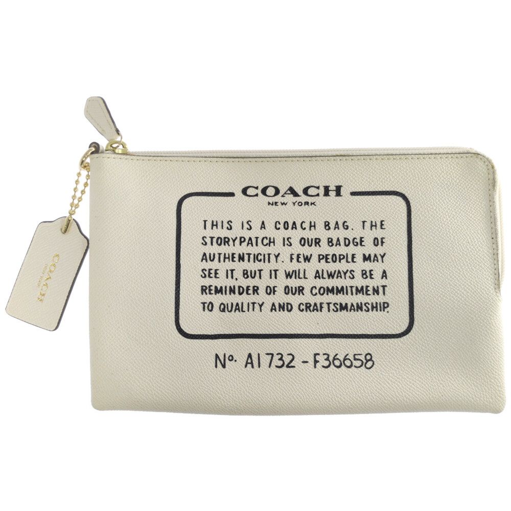 COACH コーチ トラベルポーチ F36658 ホワイト 小物入れ 化粧ポーチ 【♀】【A】【レディース】★■614708【中古】