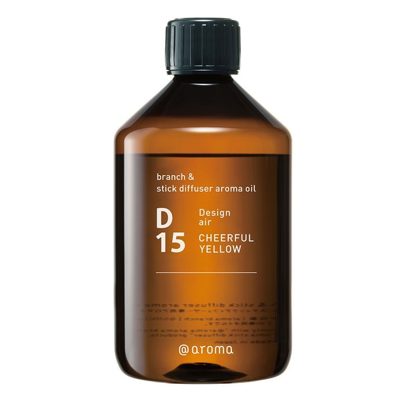 アットアロマ D15 チアフルイエロー ブランチ&スティックディフューザーアロマオイル 250ml、450ml