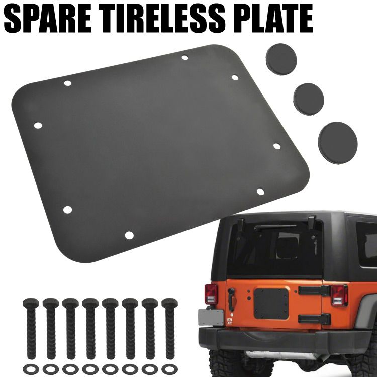 JEEP JK JL ラングラー 背面 タイヤレスプレート ブラック タイヤレス