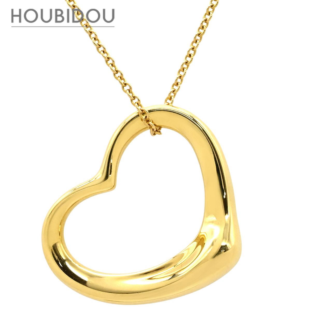 ティファニー Tiffany & Co ネックレス オープンハート イエローゴールド T＆Co. 18K 18金 750 YG エルサペレッティ 【中古】