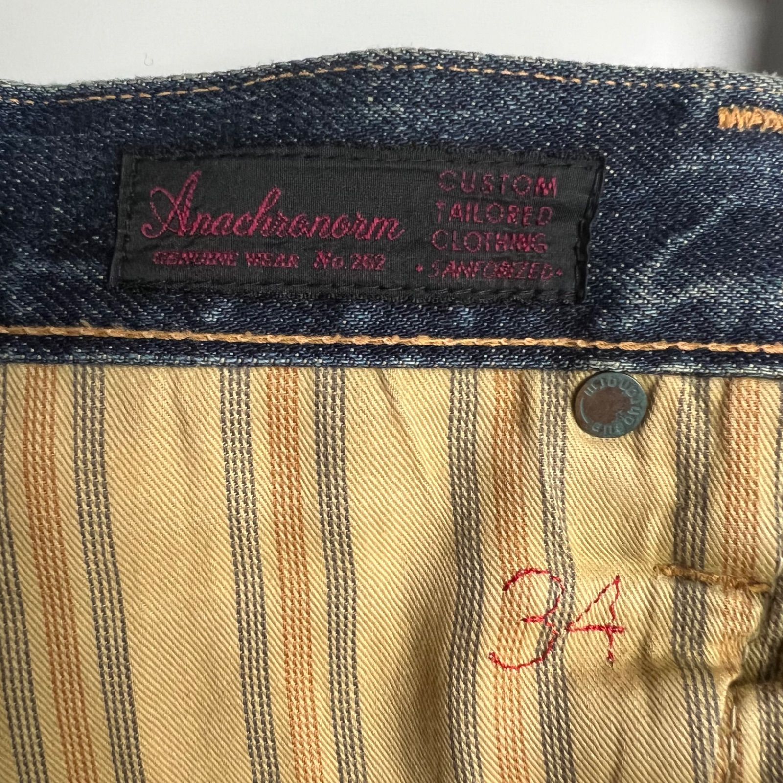 ANACHRONORM JAPAN made damaged denim pants w34 アナクロノーム