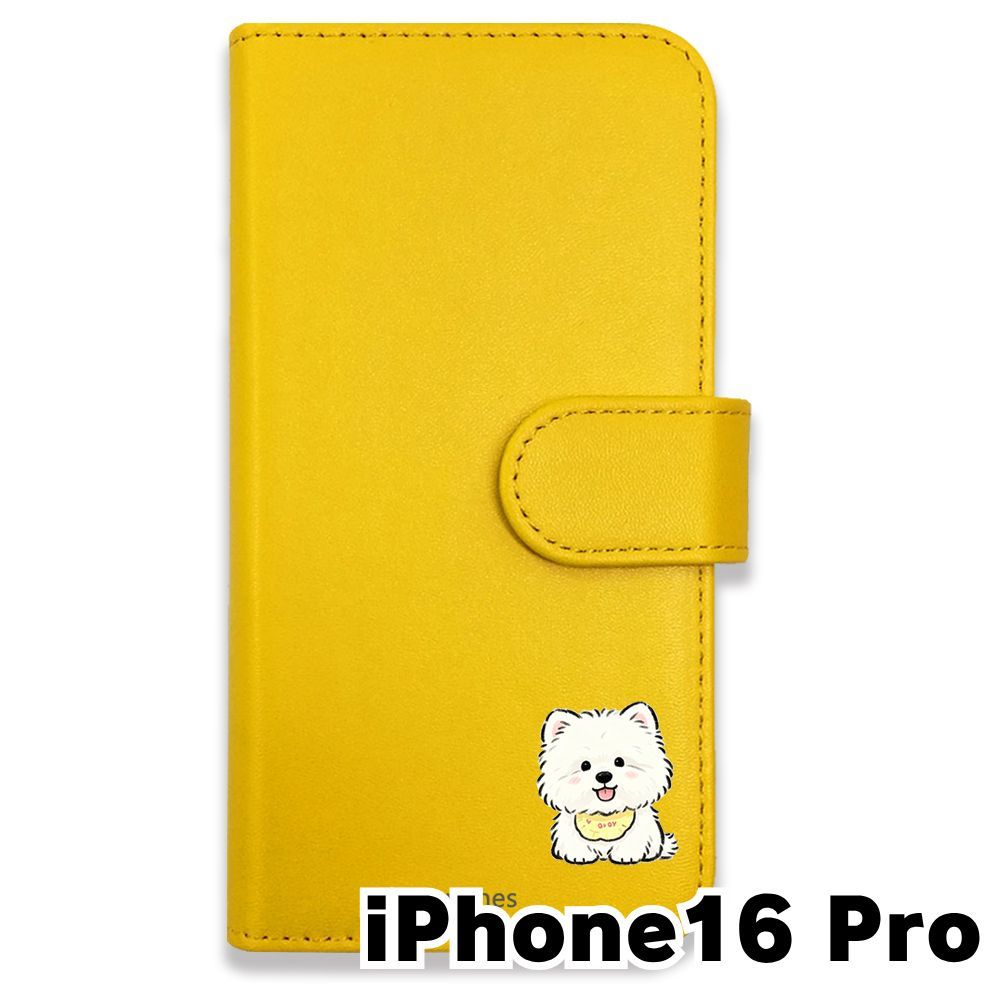 新品未使用】 iPhone16 Pro 手帳型スマホ ケース カバー (色：イエロー