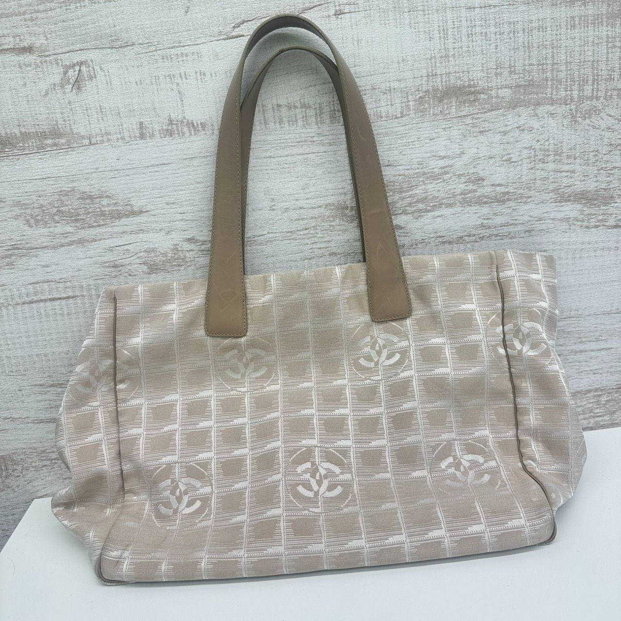 錦】CHANEL シャネル ニュートラベルライン MM トートバッグ ベージュ