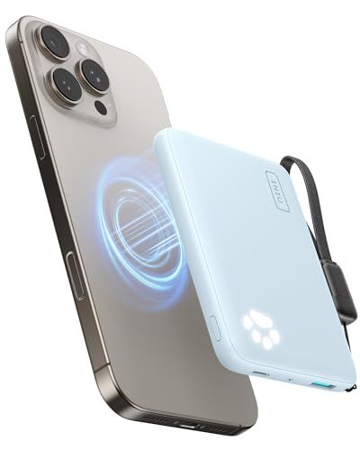 INIU マグネット式 Qi2 ワイヤレス 10000mAh 30W 急速充電 ポータブル充電器 大容量 軽量 小型 USB C 入出力 USB-C ケーブル付き パワーバンク iPhone 17 / 16 / 15 / 14 / 13 / 3d678194
