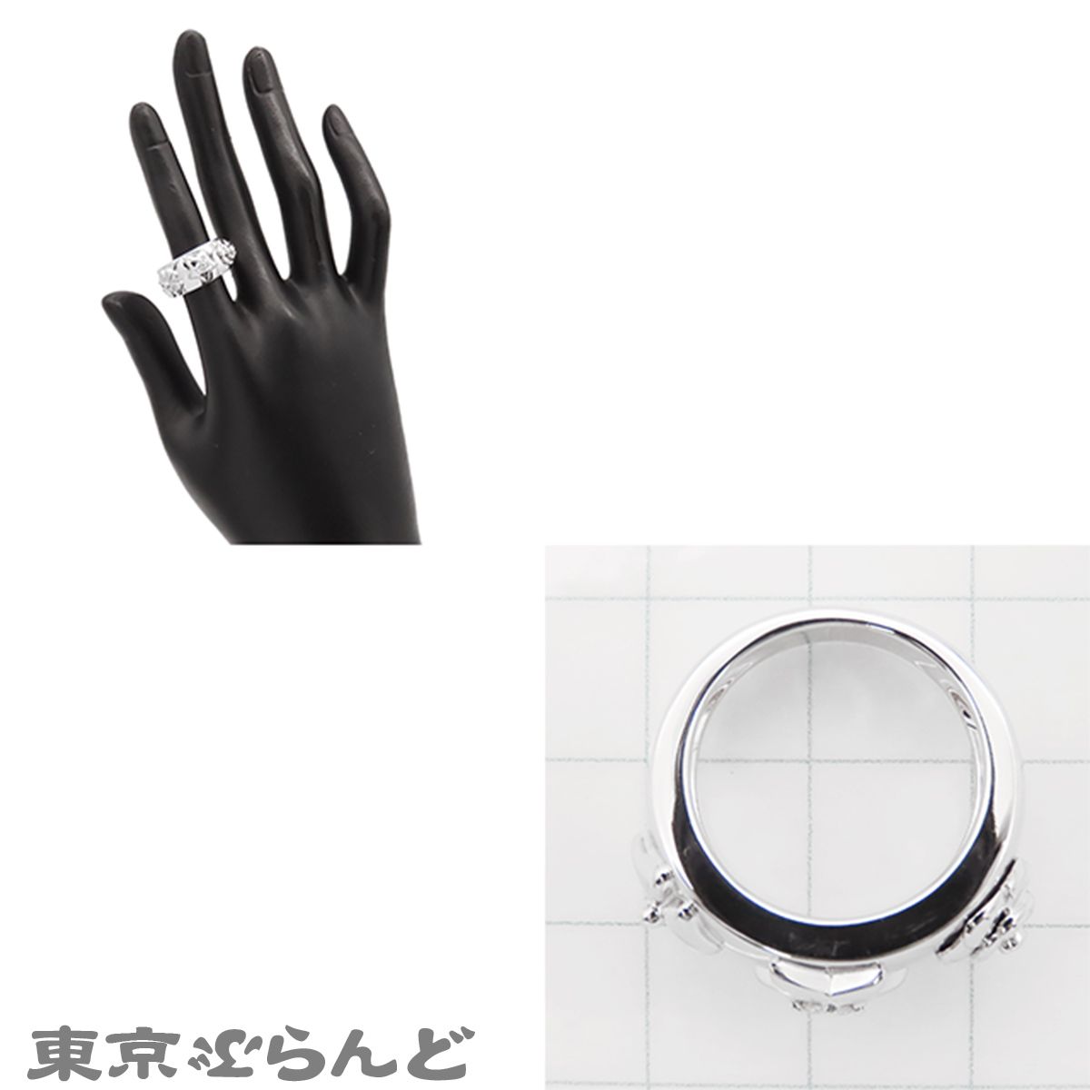 シャネル CHANEL スリーシンボル リング ホワイトゴールド K18WG