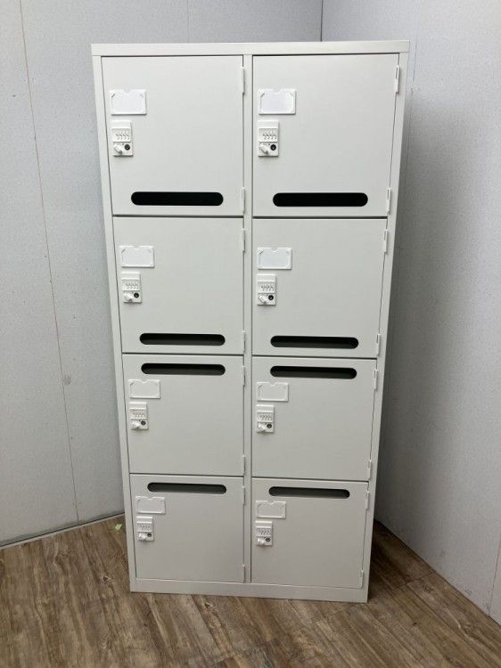 【中古品】生興 ダイヤル式8人用パーソナルロッカー ALZ-M36 ホワイト