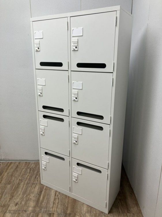 中古品】生興 ダイヤル式8人用パーソナルロッカー ALZ-M36 ホワイト