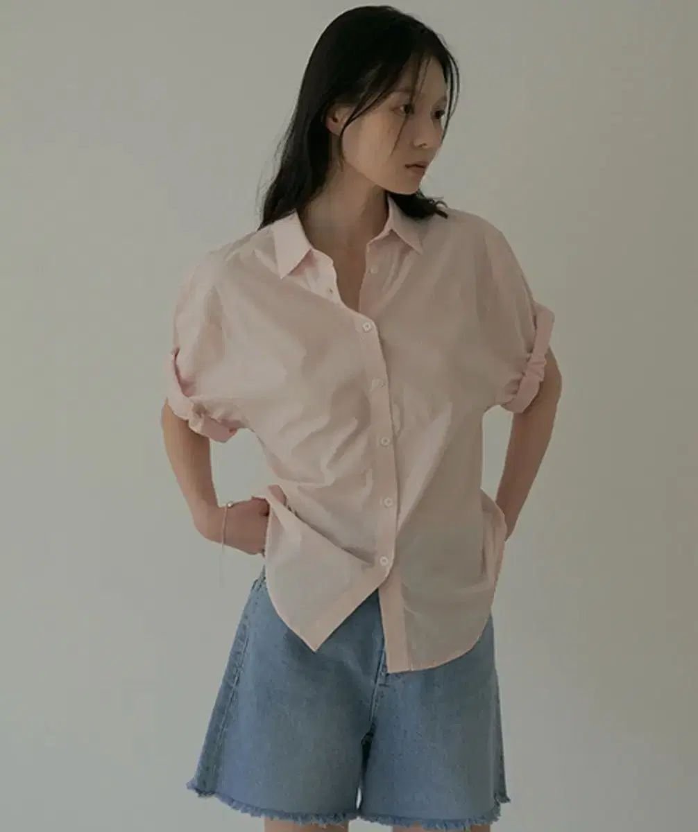 リングソウル ロールアップ ブラウス roll-up blouse ライトピンク
