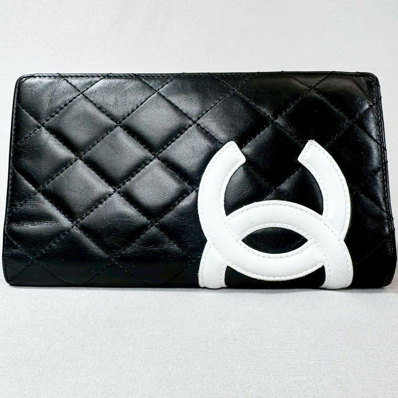 美品】CHANEL シャネル カンボンライン フラップ ロング 二つ折り 長 