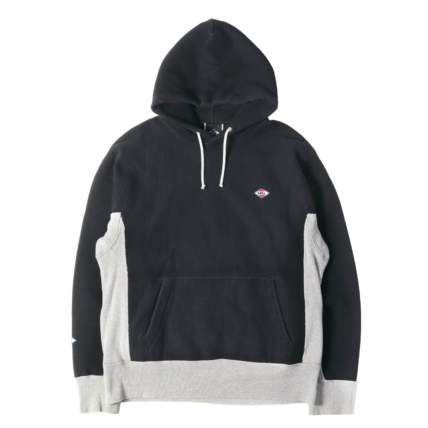 HYSTERIC GLAMOUR ヒステリックグラマー パーカー ブラック グレー サイズ:M | 00s 2トーン リバースウィーブ スウェットパーカー | トップス フーディー【メンズ】【中古】