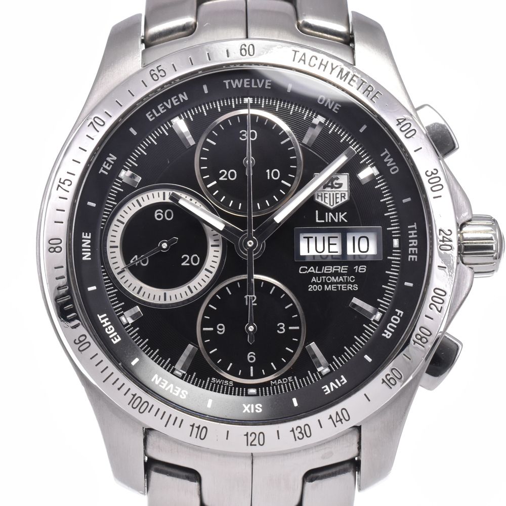タグホイヤー TAG HEUER CJF211A リンク キャリバー16 ブラック 自動巻き メンズ 腕時計 I#147661