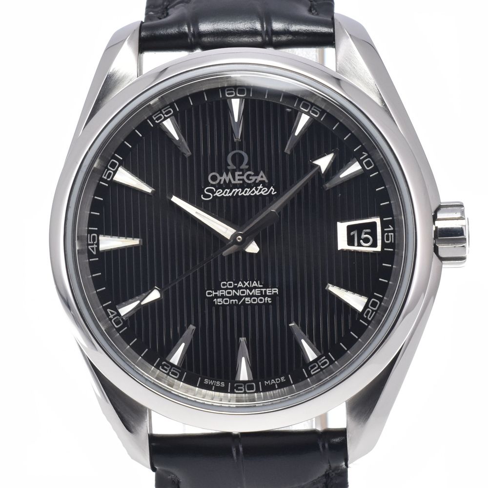 オメガ OMEGA 231.13.39.21.01.001 シーマスターアクアテラ デイト ブラック 自動巻き メンズ 美品 保証書付き 腕時計 I#147893