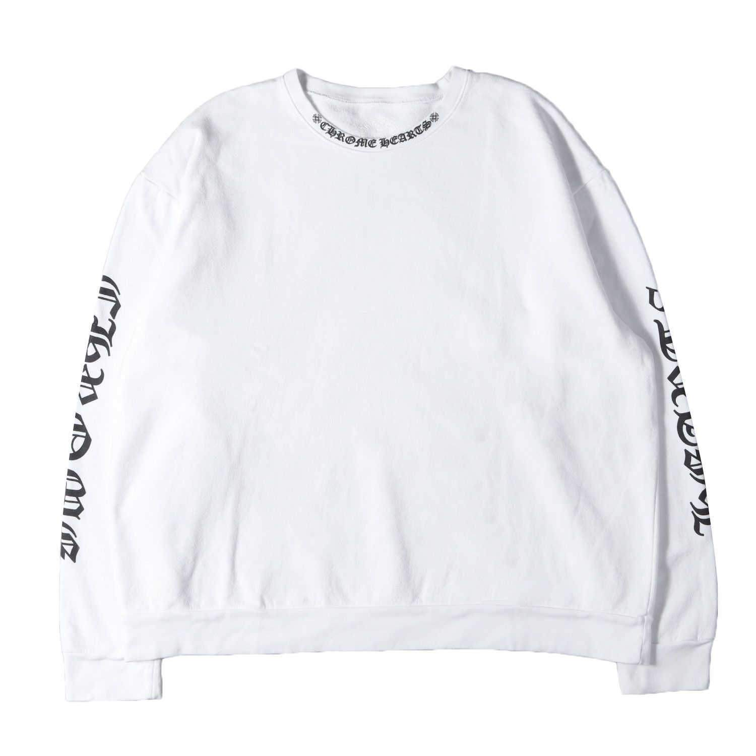 CHROME HEARTS クロムハーツ スウェット ホワイト 白 サイズ:L | 近年モデル ネックロゴ クルーネック スウェットシャツ (SWTSHRT PLVR) | トップス トレーナー 【メンズ】【中古】