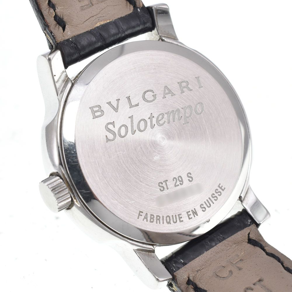 ブルガリ BVLGARI ST29S ソロテンポ ブラック/シルバー クォーツ レディース 良品 袋付き 腕時計 I#147802