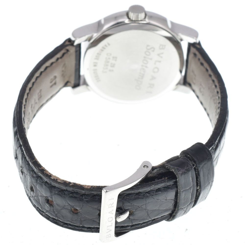 ブルガリ BVLGARI ST29S ソロテンポ ブラック/シルバー クォーツ レディース 良品 袋付き 腕時計 I#147802