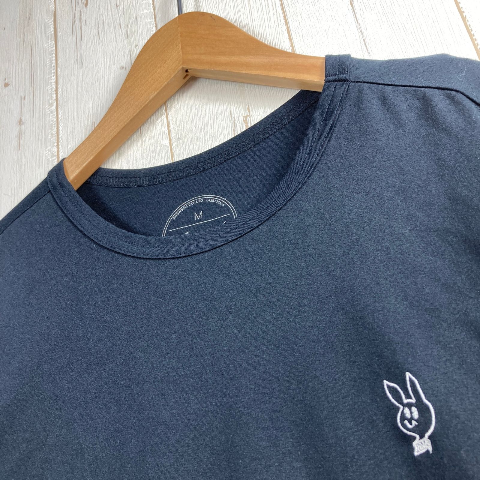 ✉️Men's M ブラック系 Answer4 ( アンサーフォー ) 刺繍ウサギ Long