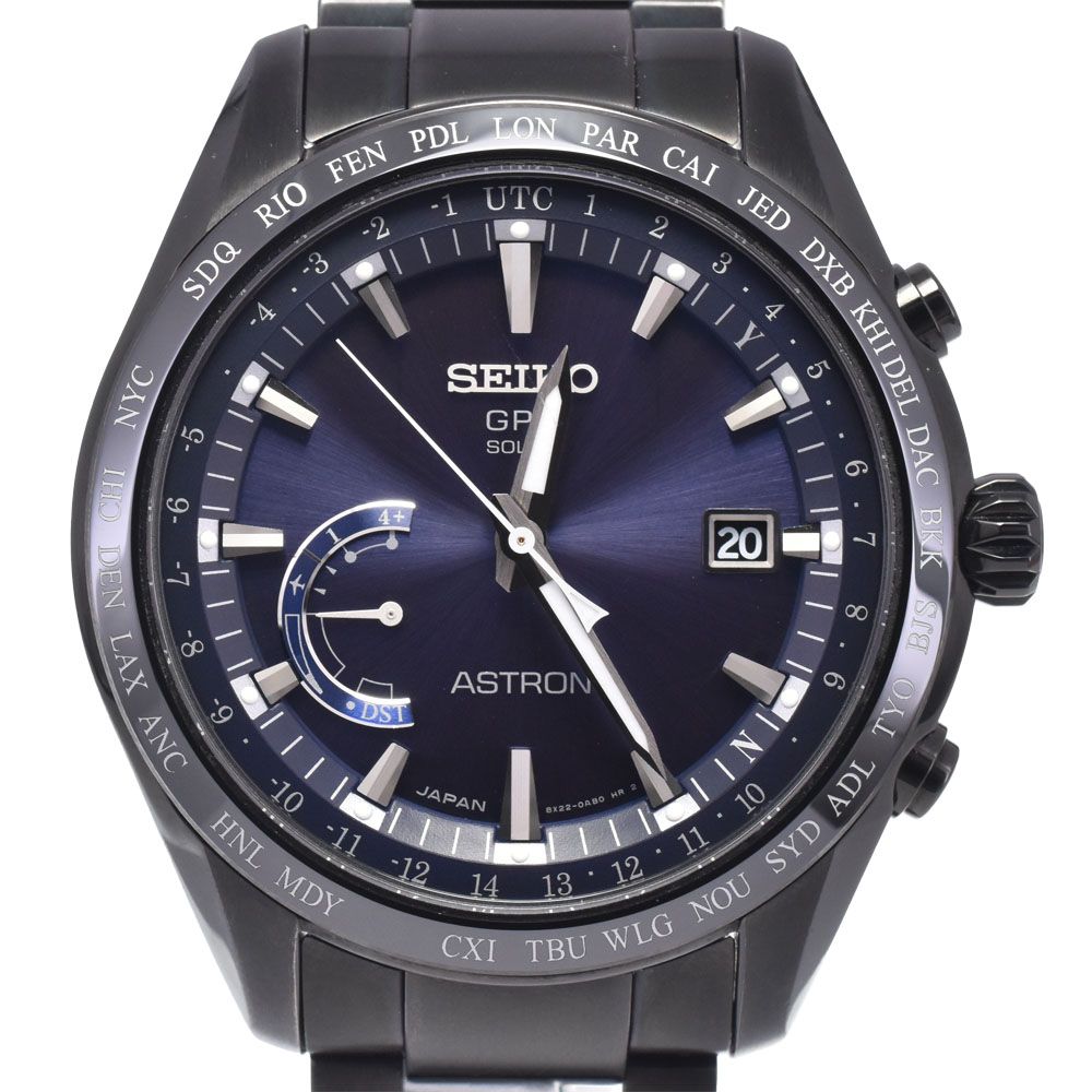 セイコー SEIKO 8X22-0AG0-2/SBXB111 アストロン GPS ネイビー ソーラー GPS衛星電波 メンズ 良品 箱・保証書付き 腕時計 I#148065