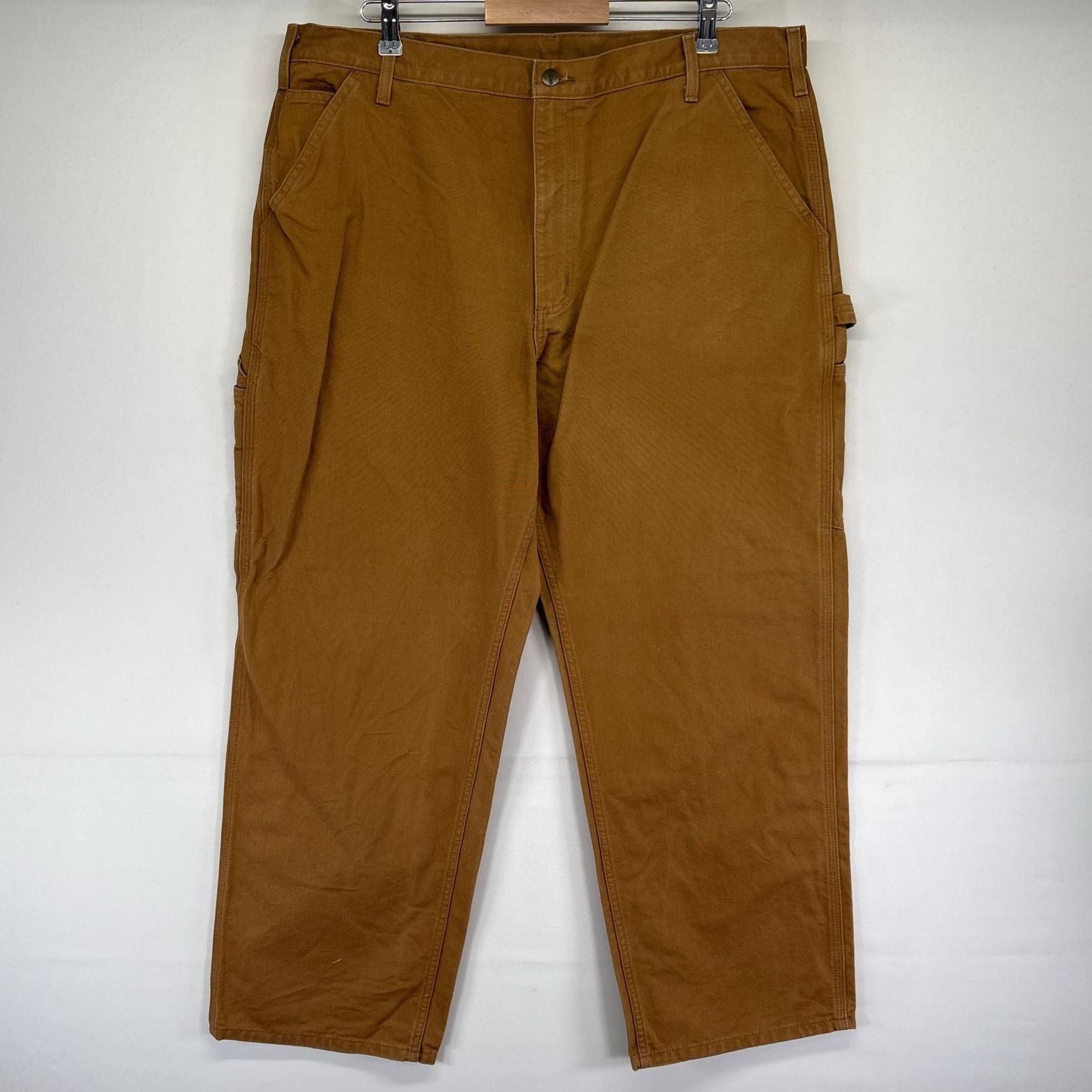 古着 カーハート Carhartt ダック パンツ 大きいサイズワーク ペインター ジッパーフライ W40×L30 ブラウン系 メンズ