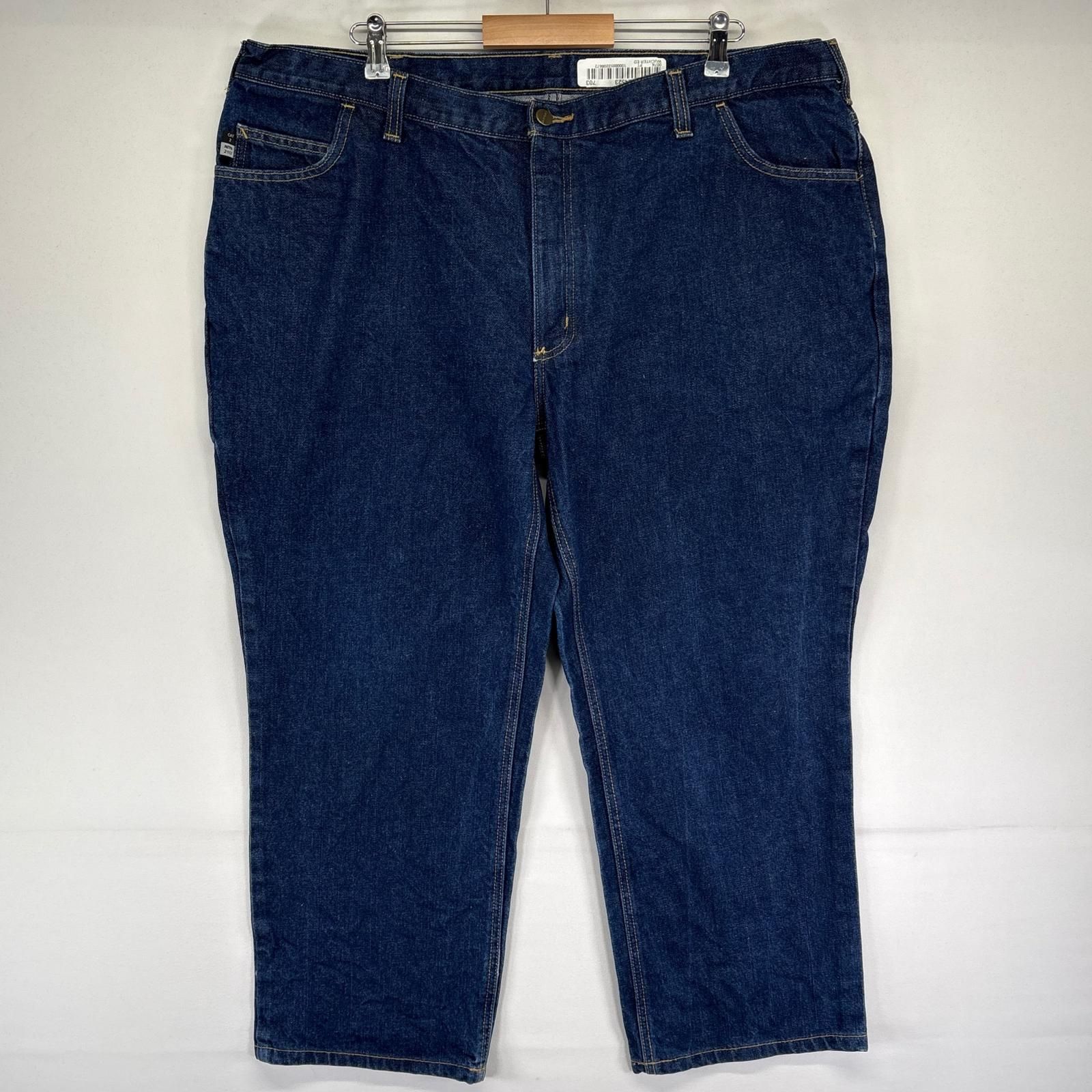 古着 カーハート Carhartt デニム パンツ ジップフライ 5ポケ 大きいサイズ ワンポイントタグ W44×L28 ブルー系 メンズ