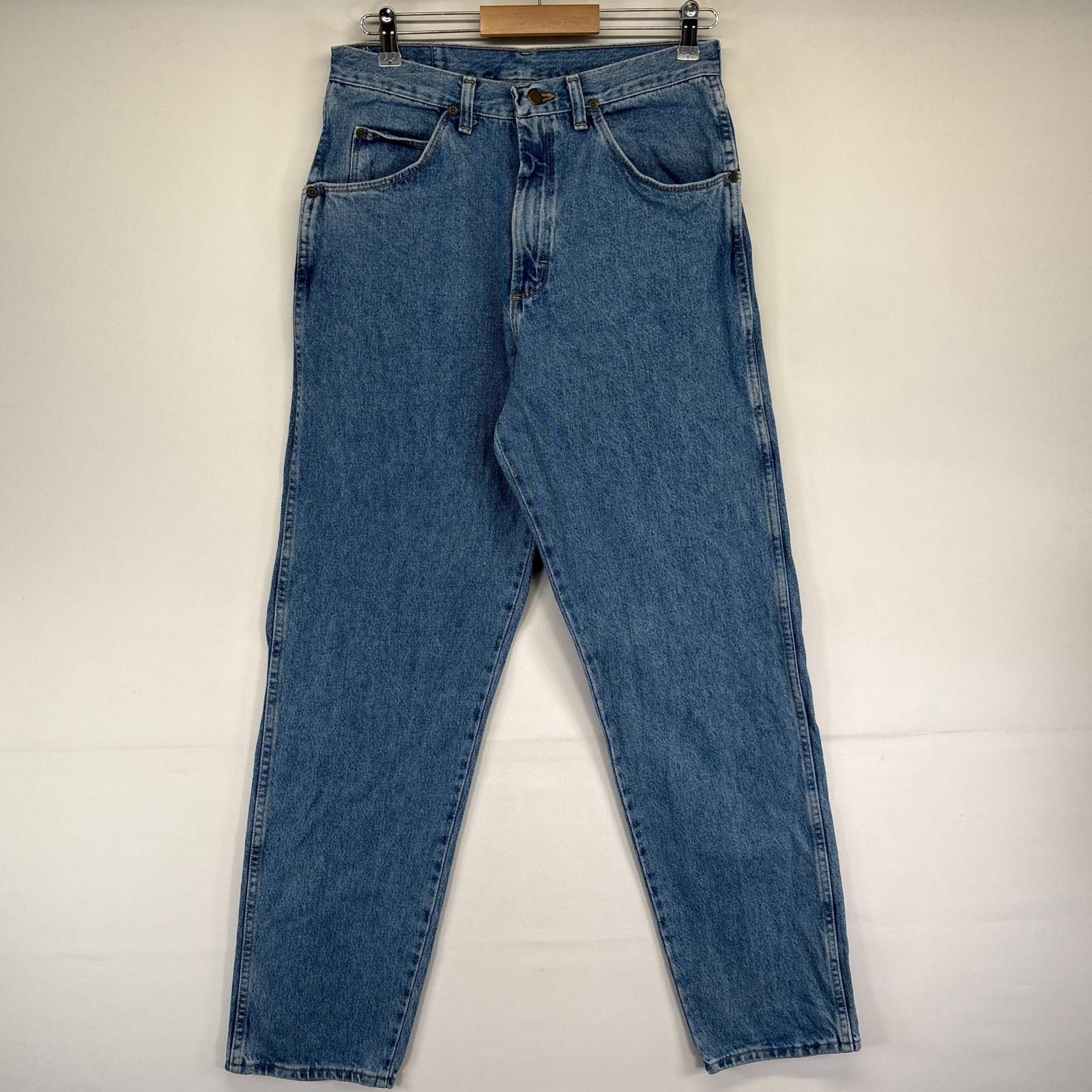 古着 ラングラー Wrangler USA製 デニム パンツ ストレート ジップフライ ジーパン ジーンズ 5ポケ W33×L34 ブルー系 メンズ