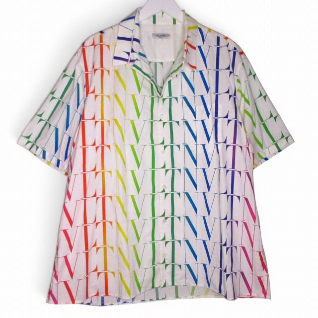 ヴァレンティノ ヴァレンチノ VALENTINO ロゴプリント 総柄 半袖シャツ マルチカラー VV3AAA906G5 サイズ50 E04220326187