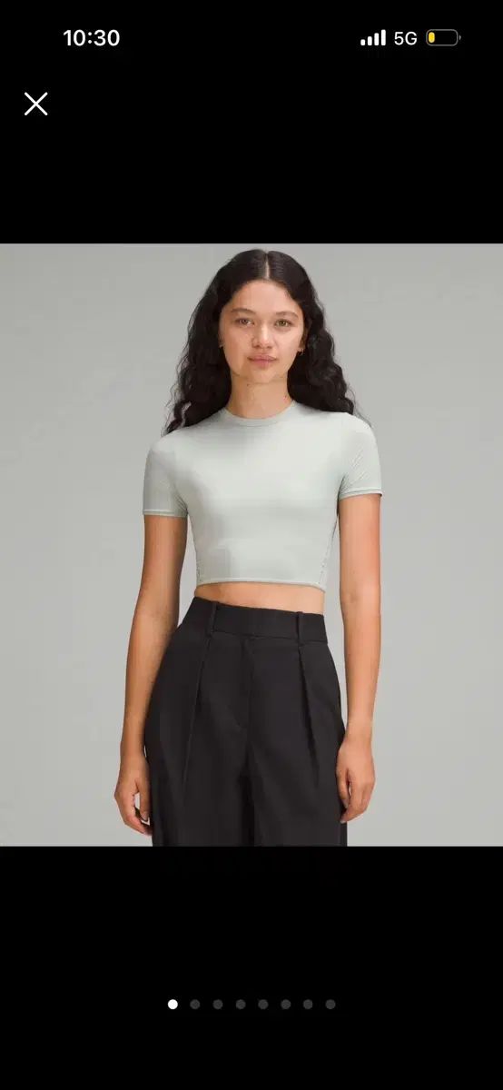 (新品)lululemon ルルレモン nulu クルーネック クロップド Tシャツ L ミント