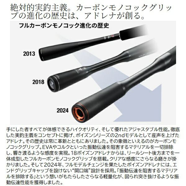シマノ バスロッド 24 ポイズンアドレナ 167M-S(ベイト 2ピース) シマノ バスロッド 24 ポイズンアドレナ 167M-S(ベイト 2ピース)