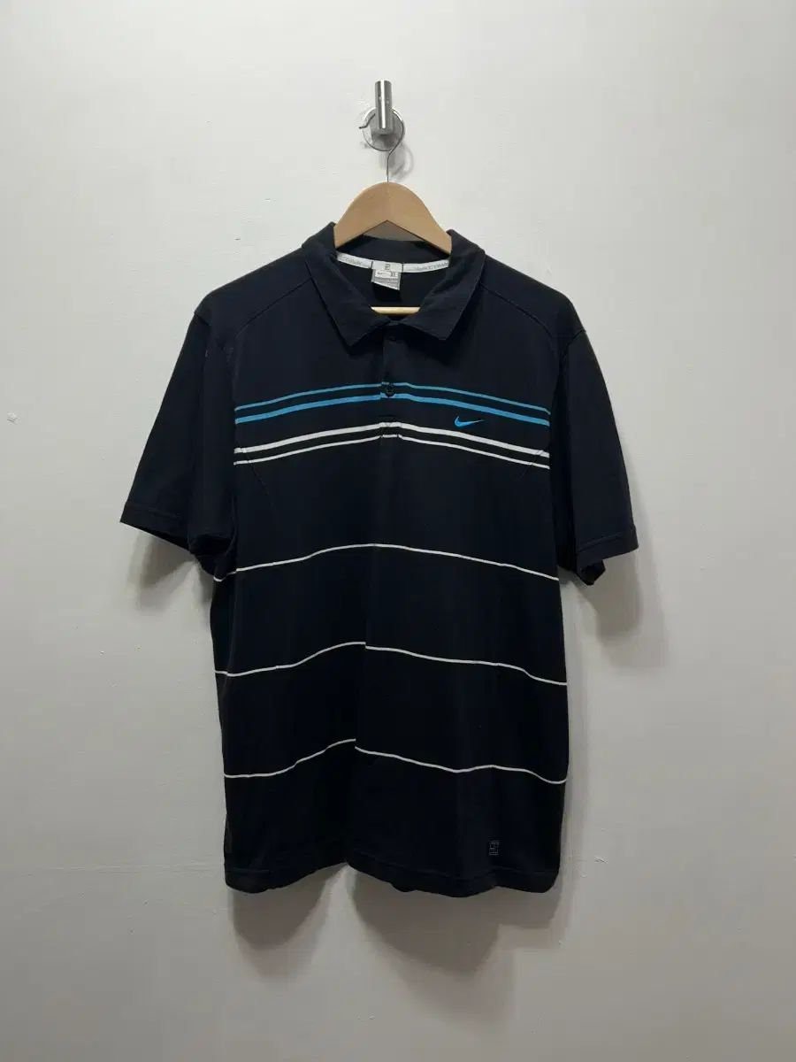 ナイキ ブラック 2020 ストライプ 半袖 ポロTシャツ XL