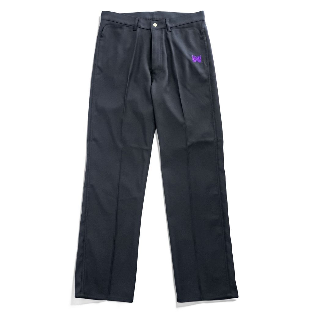 Needles 日本製 センタープレス ストレート スラックス パンツ M ブラック STRAIGHT JEAN - Poly Twill ポリエステルツイル RW252