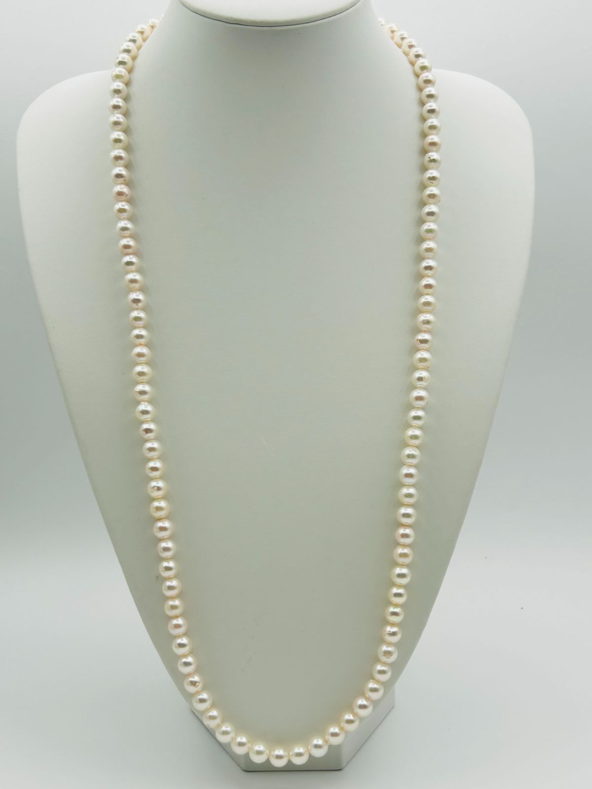 アコヤ パール 真珠 ロングネックレス 85cm SVクラスプ 8.0-8.5mm NATURAL
