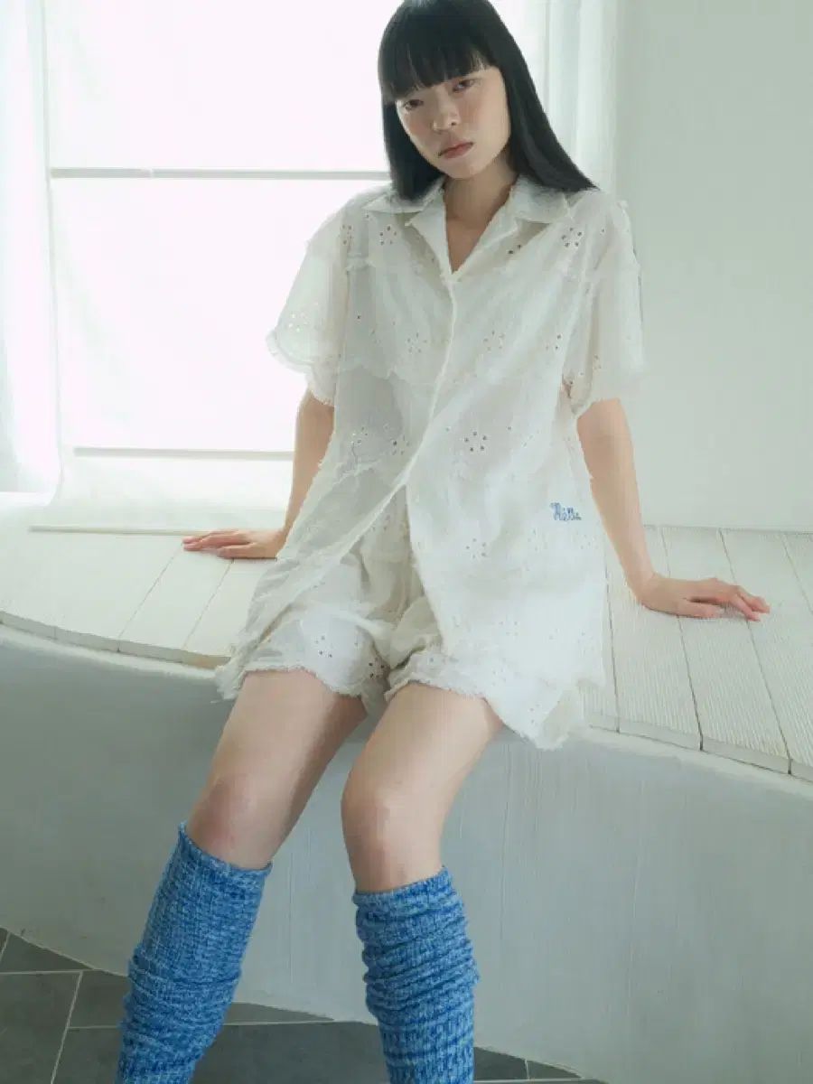 タグ付き未使用新品 fletta (플레따) エンブロイダリー スキャロップ セットアップ パンツ シャツ