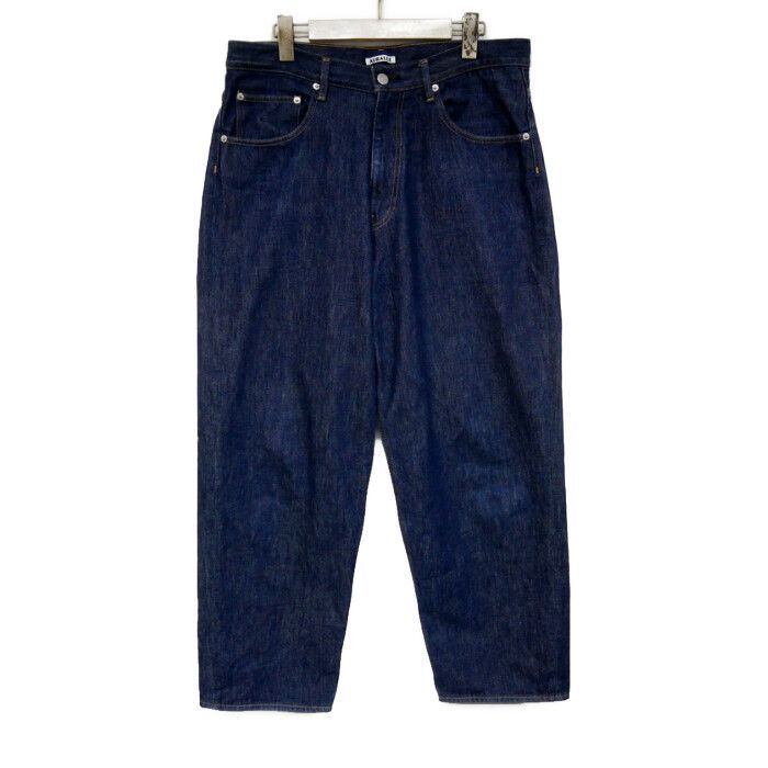AURALEE オーラリー 国内正規 HARD TWIST DENIM WIDE PANTS ハードツイストデニム ワイドパンツ ワイドデニム A00P03DM INDIGO インディゴ 34