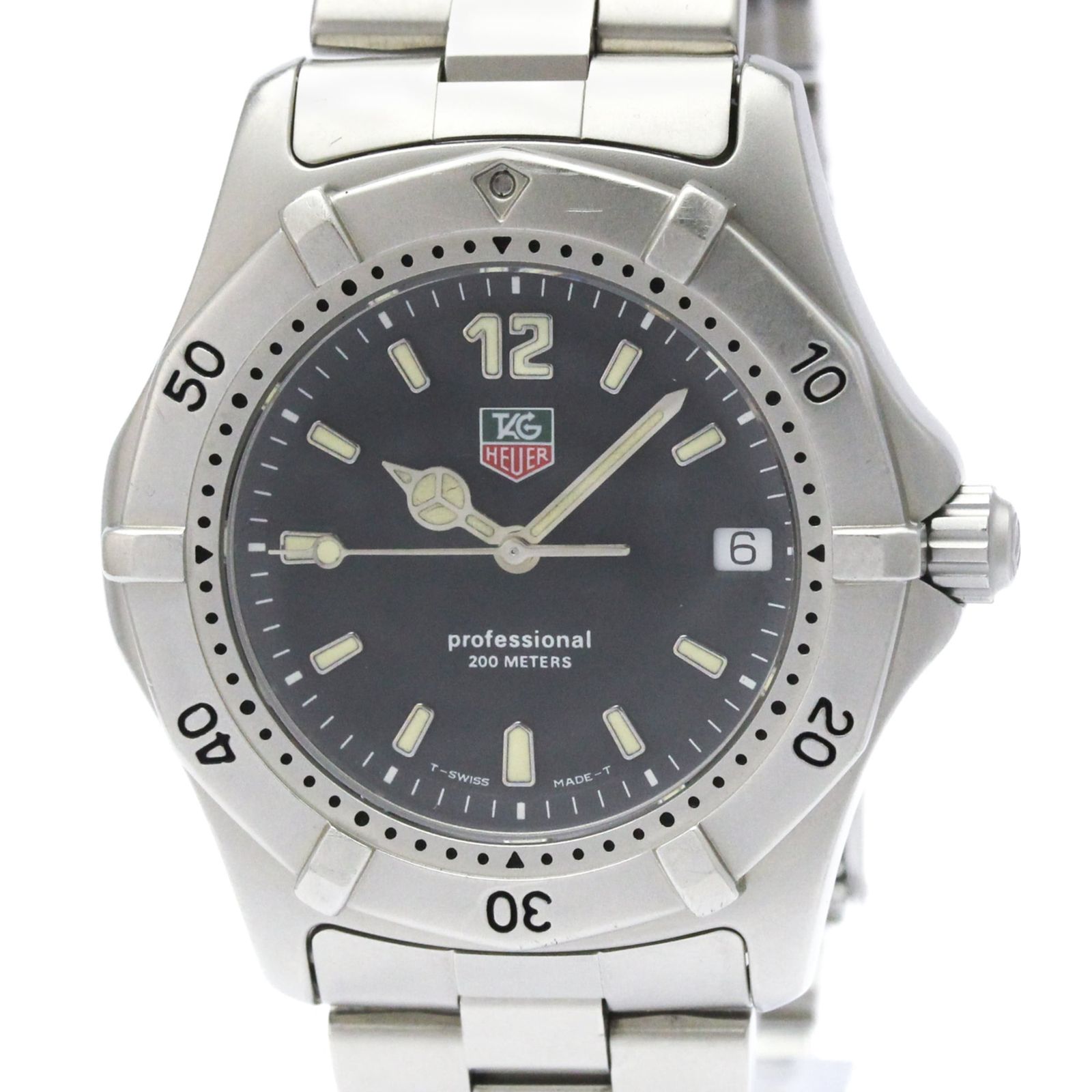 タグホイヤー (TAG HEUER) 2000 シリーズ プロフェッショナル ステンレススチール クォーツ メンズ 時計 WK1110 (外装仕上げ済み)