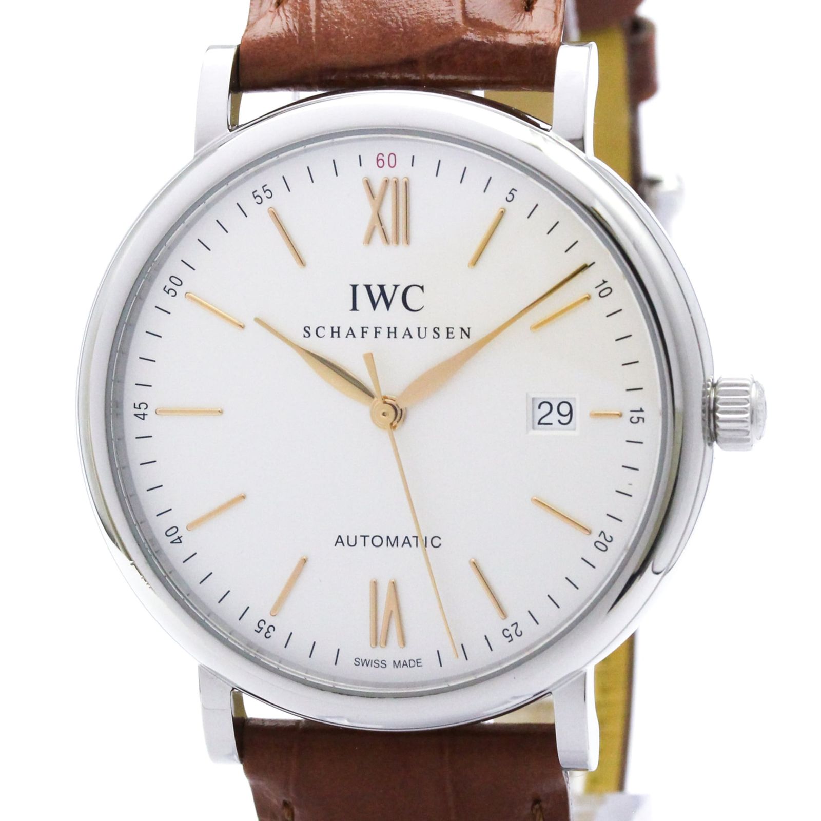 (IWC) ポートフィノ ステンレススチール レザー 自動巻き メンズ 時計 IW356517 (外装仕上げ済み)