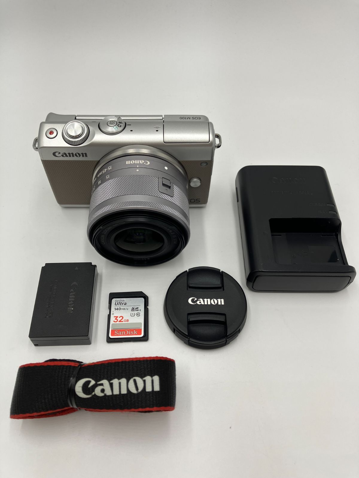 【動作確認済】Canon EOS M100 EF-M 15-45mm IS STM レンズキット シルバー ミラーレス一眼