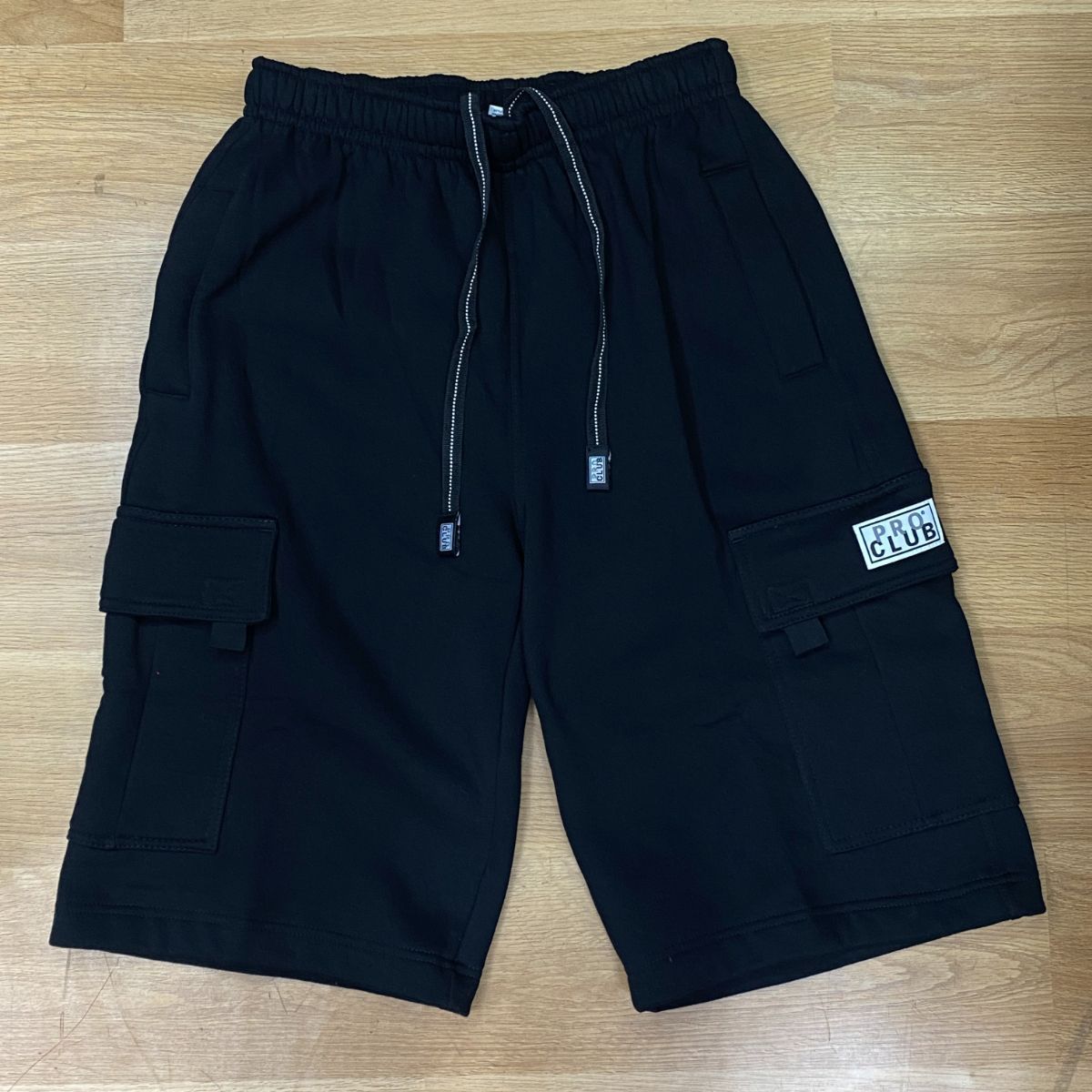 LA発 PROCLUB USA プロクラブ Heavyweight Fleece Shorts フリースカーゴ ショートパンツ 黒 (SJNS26)