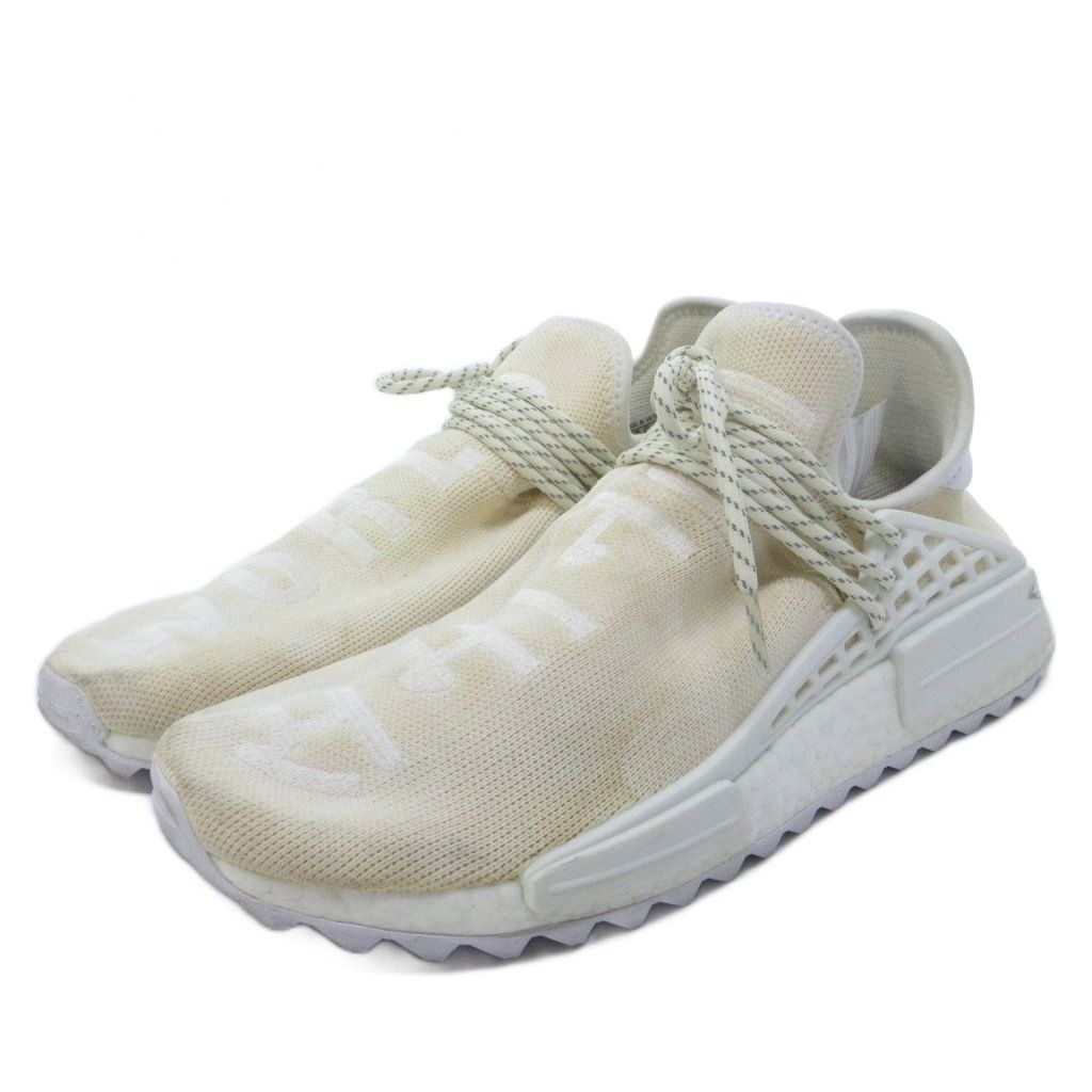 アディダス adidas PHARRELL WILLIAMS NMD HUMANRACE ブーストミッドソール ニット ベージュ JP28 /HW IBO95