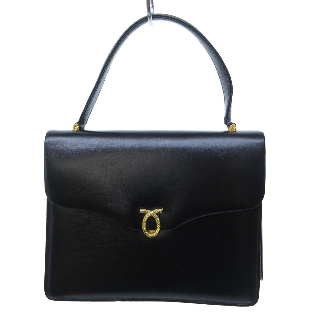 LAUNER LONDON ロウナー ロンドン ハンドバッグ フォーマル カーフレザー 冠婚葬祭 黒 ブラック /HW