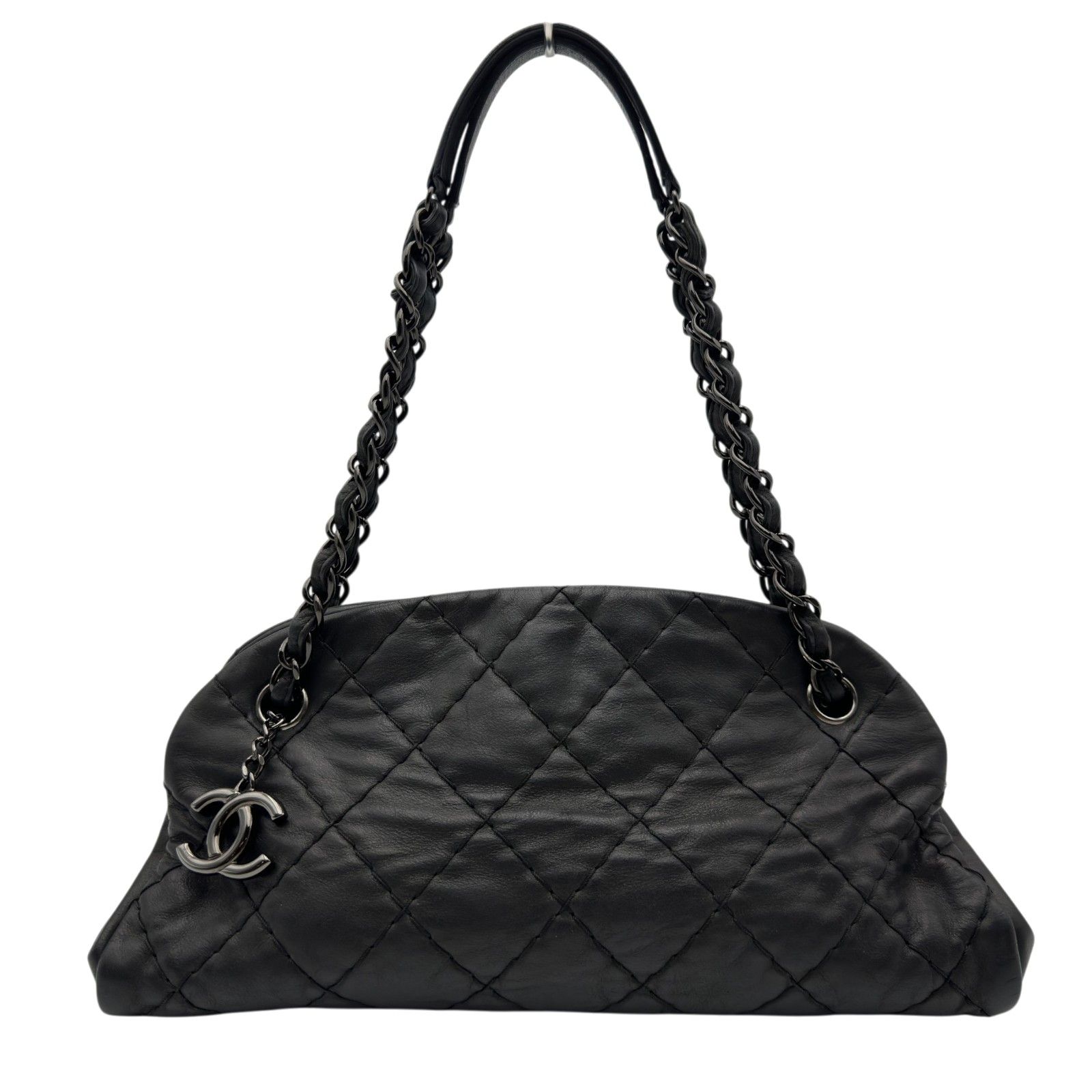シャネル CHANEL マドモアゼル チェーンハンドバッグ 14番台 ブラック シルバー金具 PVC レディース ハンドバッグ