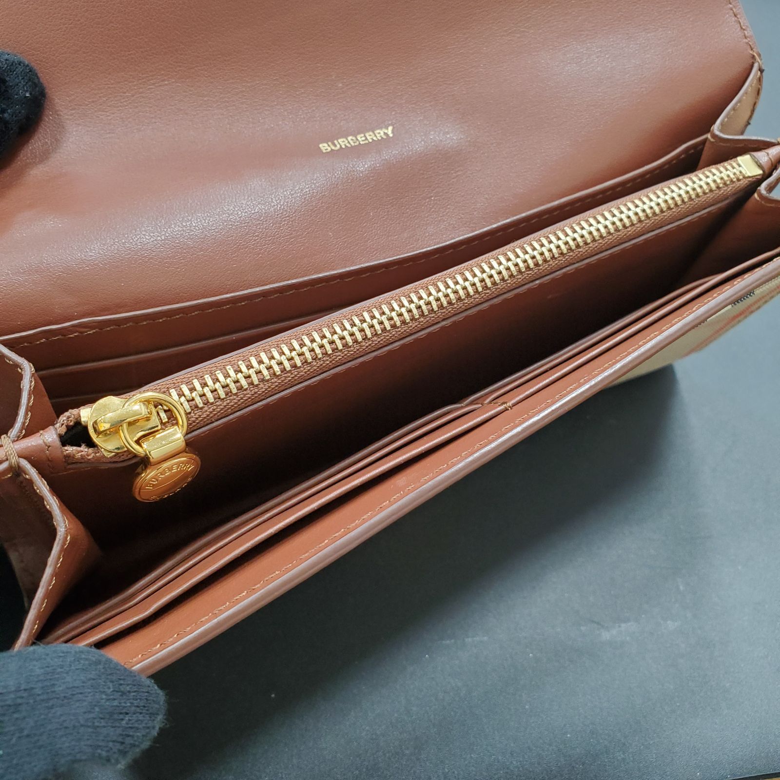 MK558【ER263】BURBERRY バーバリー レザー 長財布 ノバチェック